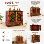 Kamdhenu Art and Craft Wooden Temple/Home Temple/Pooja Mandir/Pooja Mandap/Temple for Home (Jlnew) - 9.5X21 Inch
