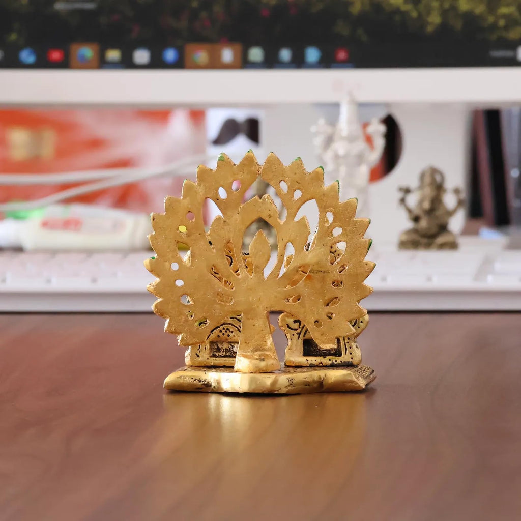 KridayKraft Mini Laxmi Ganesh Murti – Divine Lord Idol for Home & Office Décor, Intricately Designed Pooja Statue & Spiritual Showpiece for Living Room, Bedroom, Temple (Golden)