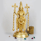 ARTVARKO 16 Inch Big Brass Tirupati Balaji Venkateshwara Idol Vishnu Chakra Namah Shankh Statue Murti Lord Srinivasa Pooja Vastu Religious Idol for Home Office Temple Decor Gift.