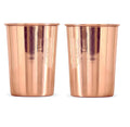 Adoko Pure Copper Tumbler 300ml | 2Pcs Set Handmade Ayurvedic Water Glass | Traditional Copper Utensil for Drinking & Serving