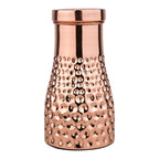 Tambra Copper Bedroom Jar with Inbuilt Glass | Polish Mix Dotted Design | Handcrafted, Leakproof, Jointless | Ayurvedic Benefits, Antioxidant Properties | 1200 ml (Pack of 1)