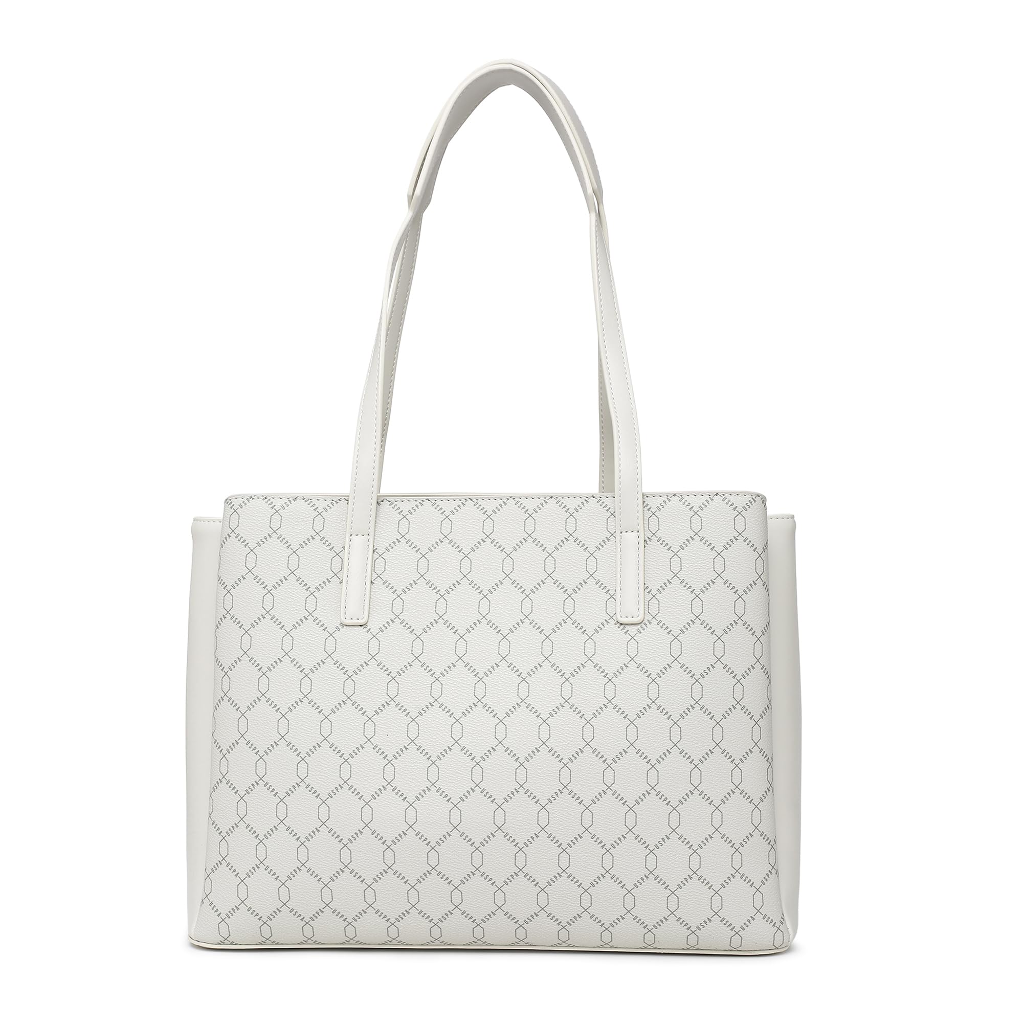 Cia Off White Tote Handbag With Monogram Detail Fits Upto 15 Laptop
