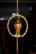 KridayKraft Metal Hanging Parrot Statue Showpiece Figurines (Medium size, Golden)