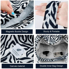 BROGBUS Casual Design Shoulder Handheld Tote Handbag for Women, Girls Canvas Jhola Bag for College Office Use (Zebra Color)