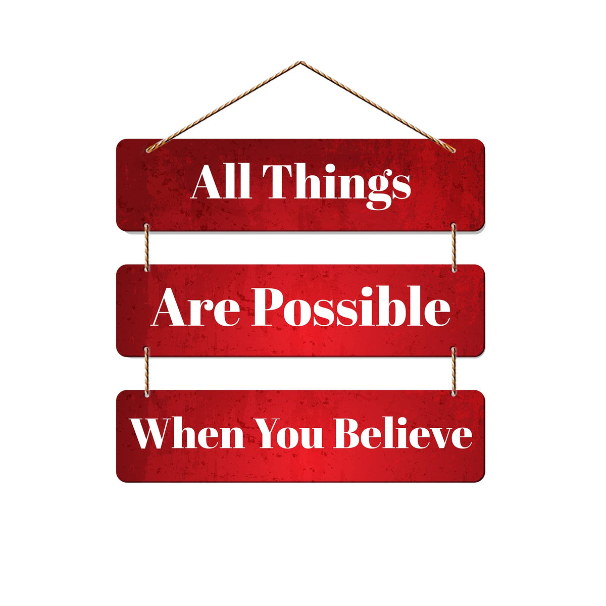 Artvibes All Things Are Possible When You Believe Printed Wooden Wall Hanging | Quotes Decor Item | Motivational Wall Decor | Wall Poster | Gift Items | Office Wall Decoration Items (WH_5309N)