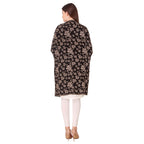BRAVEZI Women's Woolen Floral Design Printed Shawls (Black)
