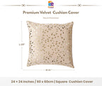 RD TREND® Premium Velvet Cushion Covers Set of 2 | Soft Decorative Throw Pillowcases for Sofa, Bed & Living Room | Cushion Cover 24 inch x 24 inch (60x60 cm) Cream Caramel