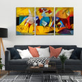 VIBECRAFTS 3 Pieces Abstract Modern Art Canvas Wall Painting Fitted With Wooden Frame For Home | Office | Living Room | Gifts(PTVC3Pcs3_11520)