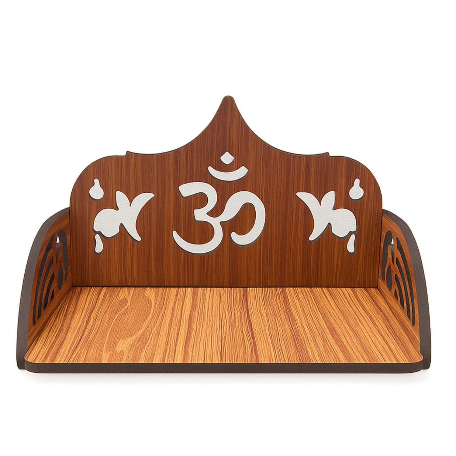 HOMEWEY DECOR Wooden Home Temple Handcrafted Support Heavy Idols Luxurious Finish Pooja Mandir for Home & Office Wall Mount for Room (Design5)