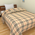 WONDERLOOK 100% Super Soft Reversible Design Dohar I AC Blanket I Blanket for All Season I Gifting (Double, Cream Check) Kafalo