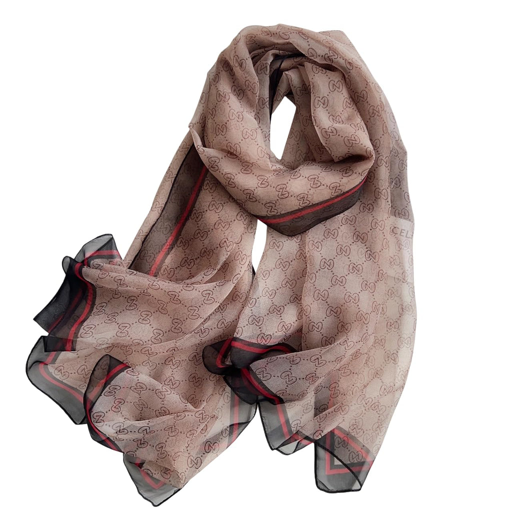 CrossKulture Women's Floral Print Chiffon Scarf, 185 x 135 cm, Lightweight, Soft, Satin Feel, Adult, Standard Size, Hand Wash Only