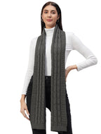 Ravaiyaa - Attitude is everything Reversible Wool Scarves Knitted Pattern Women Neck Wraps Muffler Winter Wool Scarf 65 x14 Inch (Grey)