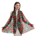 EH 100% Pure Mulberry Silk Scarf for Women, head scarf, neck scarf, hair scarf, digital printed long (22 X 72) (MC 37)