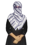 Switchon Rayon Anti Pollution Full face Scarf UV Sun Rays Protection Hijab scarf for women - Free Size (Blue and White)
