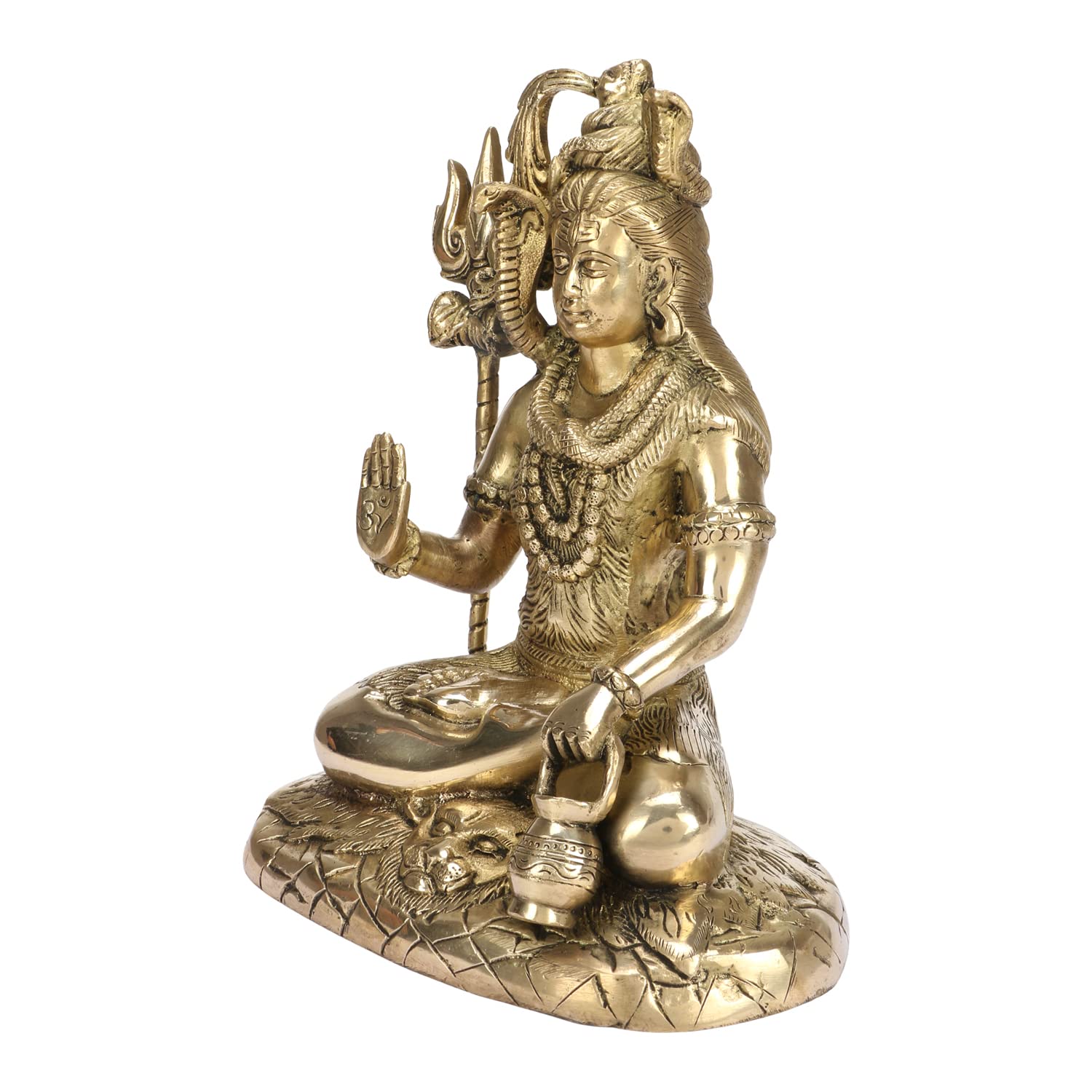 ARTVARKO Brass Shiva Murti Idol Shiv Shankar Bhole Statue Home Mandir Puja Temple Decor Showpiece Pooja Size 10 Inches