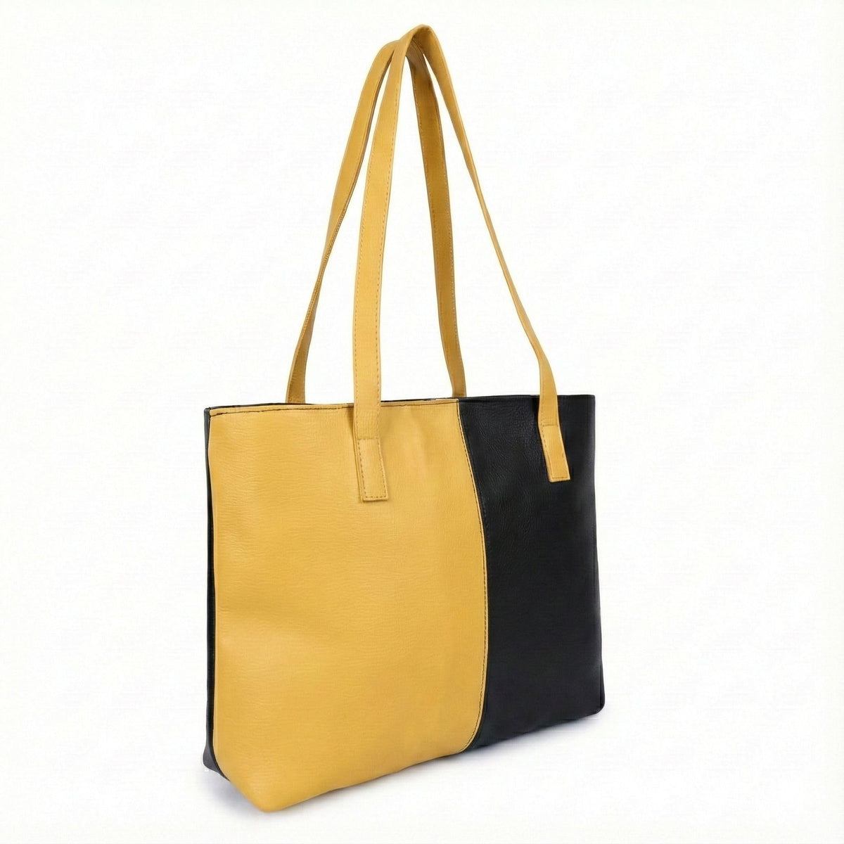 Nexeura Women’s Stylish Handbag | Premium PU Leather Tote Bag for Women | Large Capacity Shoulder Bag for Office, College & Daily Use (YELLOW,BLACK)