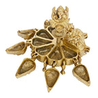 SVARUP Brass Nine Compartment Box Chopda Multiple Box for Vermillion Haldi Chandan Kumkum Sindoor with Ganesh Ganpati Murti Idol 6 Inch