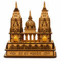 VISHUFAB Wooden Kashi Vishwanath Temple Model | Handcrafted Religious Showpiece | Traditional Home & Office Decor