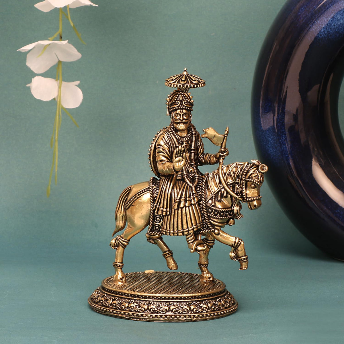 ARTVARKO Brass Baba Ramdev Ji Idol Ram Dev Pir Murti for Office Home, Mandir Showpiece Decor Gift Idol 5 Inch