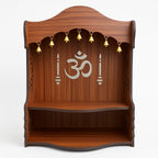 HOMEWEY DECOR Wooden Home Temple Handcrafted Support Heavy Idols Luxurious Finish Pooja Mandir for Home and Office Wall Mount for Room (Design7)
