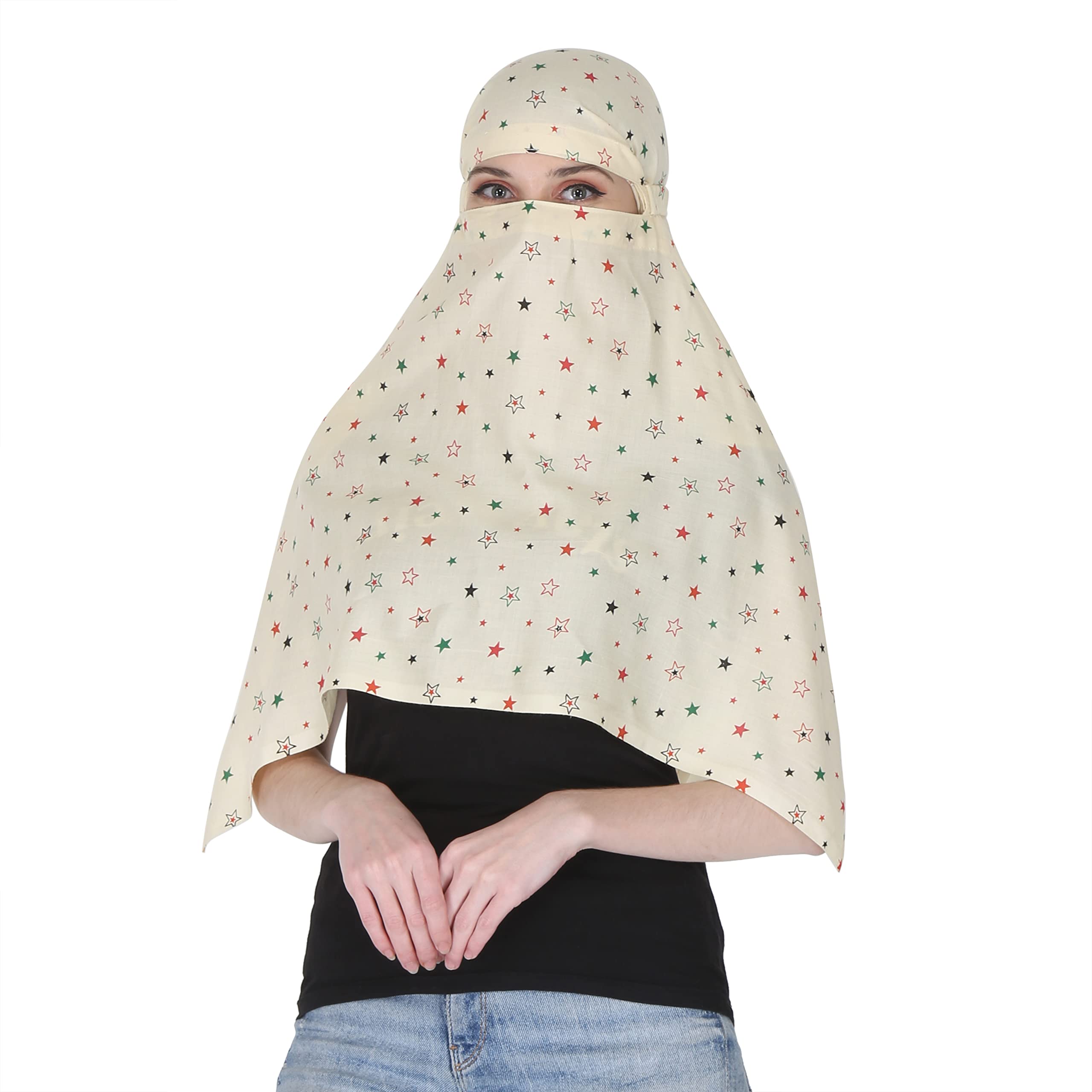 7 season's Summer Sun Protection Women Mask for Summer Outdoor Cycling UV Sun Protection Face Cover Scarf (S - Yellow Star)