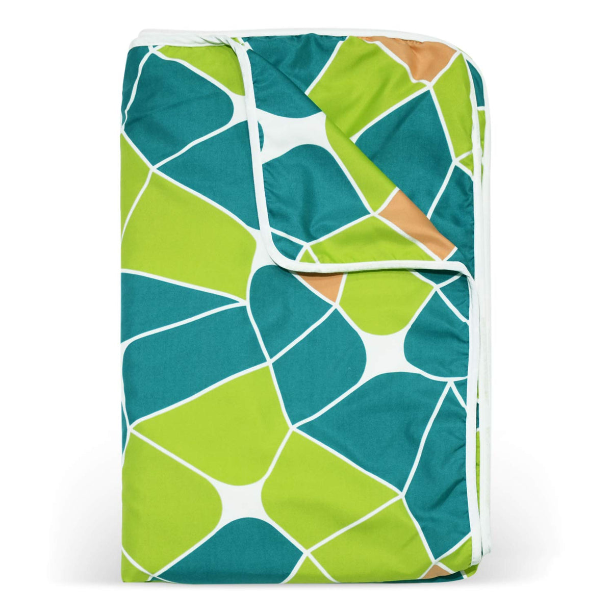 Divine Casa 120 GSM Summer Quilt Brushed Microfibre 3 Layer Breathable Single Dohar AC Blanket Lightweight Warm Rajai Throws for Bed (Green and Orange, 205 x 220, CM)| TC - 120 Kafalo