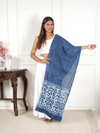 Gutthi Women's Cotton Stoles | Scarf Lightweight & Comfortable for All Seasons, Size (100X180 CM) (Blue)