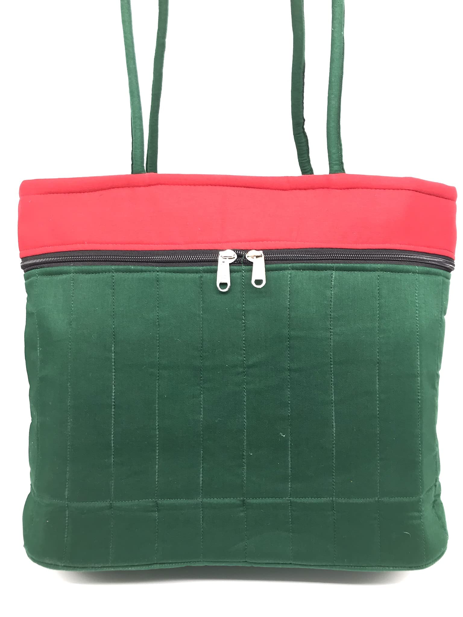 SriShopify Handcrafted Tote Bag Shoulder Bag Handbags for marriage women wedding gift for friend marriage Green hand bag (30x40x10 cm Mirrors and Beads applique work Stylish)