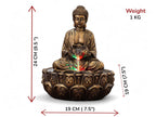 KridayKraft Meditating Buddha Water Fountain Idol Polyresin Lotus Water Fountain Showpiece for Home Garden Living Room Decor Decoration Gift Items,