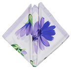 ONE ECHELON Satin Silk Small Neckerchief Square Scarf (Violets)