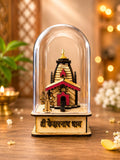 Sacred Kedarnath Dham 3D Glass Model for Home Temple & Office – Unique Wooden Showpiece of Lord Shiva Temple | Religious Gift