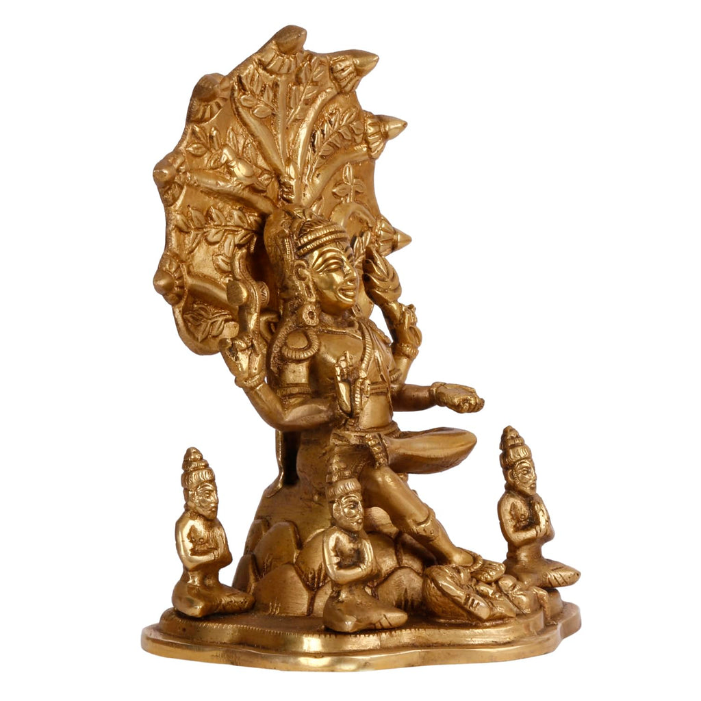 ARTVARKO Brass Dakshinamurthy Shiva Shankar God Shiva as a guru Teacher of All Types of Knowledge Brass Statue Height 9 Inches