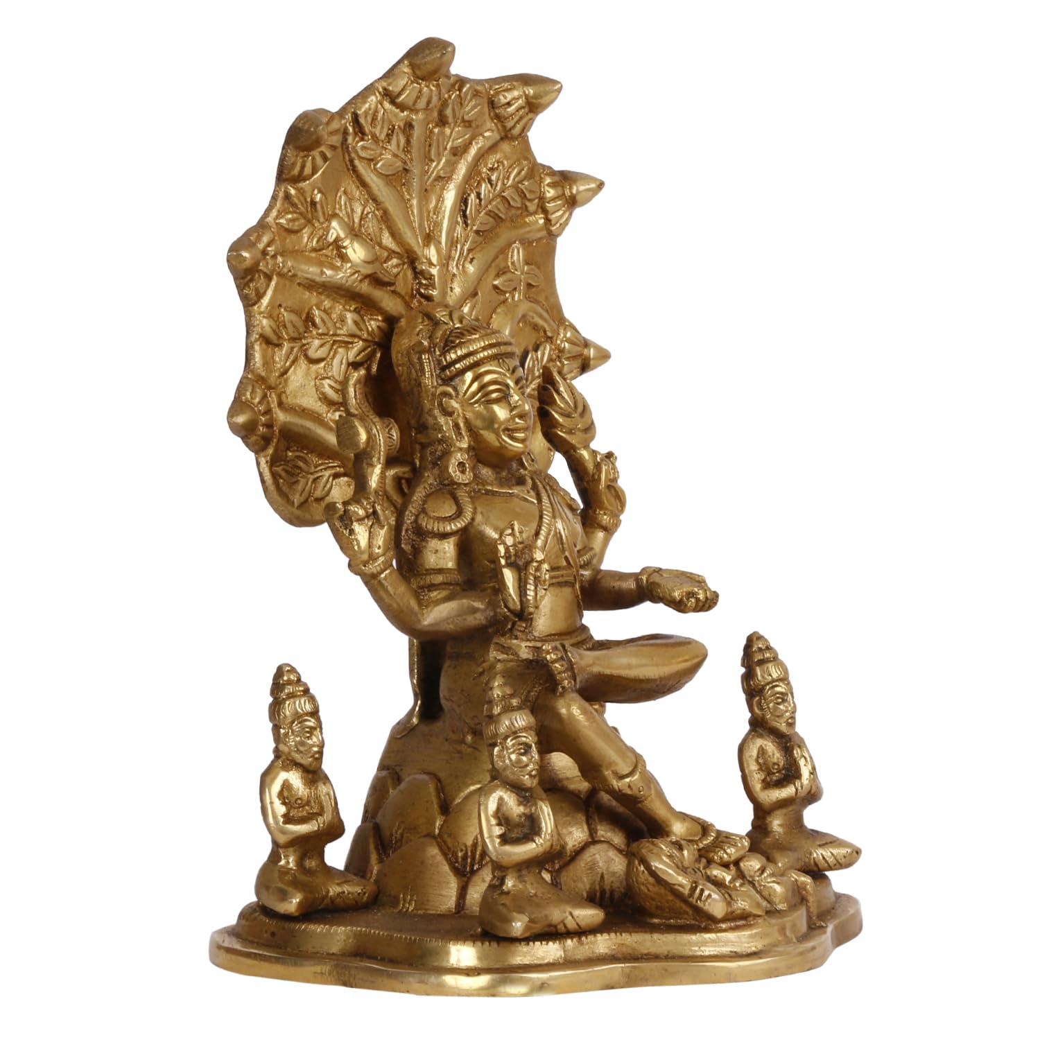 ARTVARKO Brass Dakshinamurthy Shiva Shankar God Shiva as a guru Teacher of All Types of Knowledge Brass Statue Height 9 Inches