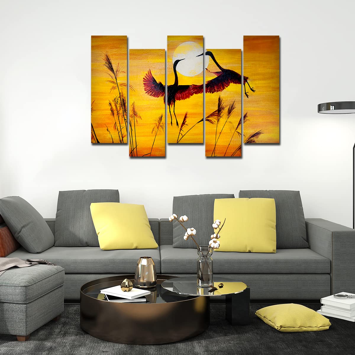 VIBECRAFTS 5 Piece Premium Wall Painting For Home|Office|Living Room|Gift (PTVC5Pcs3_7509) (Multi 6)