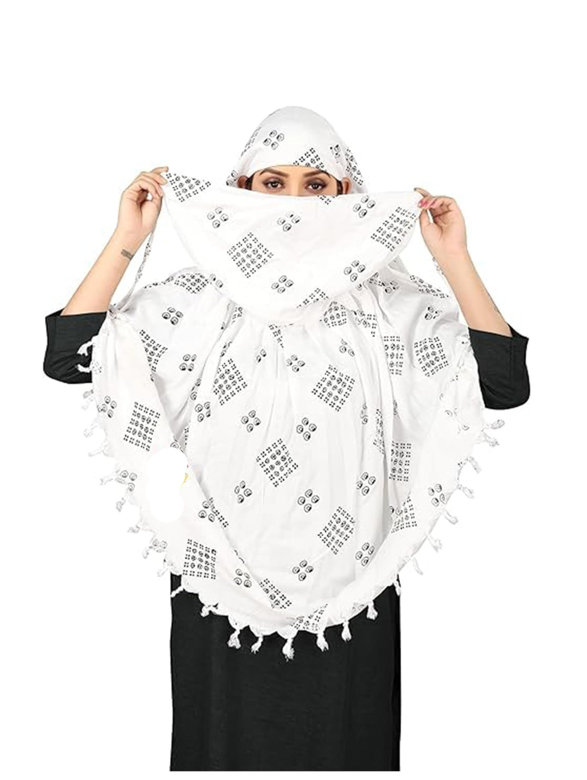 VASTTRAM Women's Pure Cotton Long Scarves Scarf Cum Mask usable for Driver Anti Pollution Full Face Cover With UV Sun Rays Protection