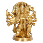 ARTVARKO Brass Bajrangbali Panchmukhi Murti Hanuman Ji Idol Statue Home Office Decor Gift Mandir Temple Size 9 Inches