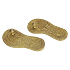 ARTVARKO Brass Charan Paduka Khadau (Feet) for Puja Spiritual Workship Wealth and Luck, Perfect for Diwali Gift Home 6 Inch