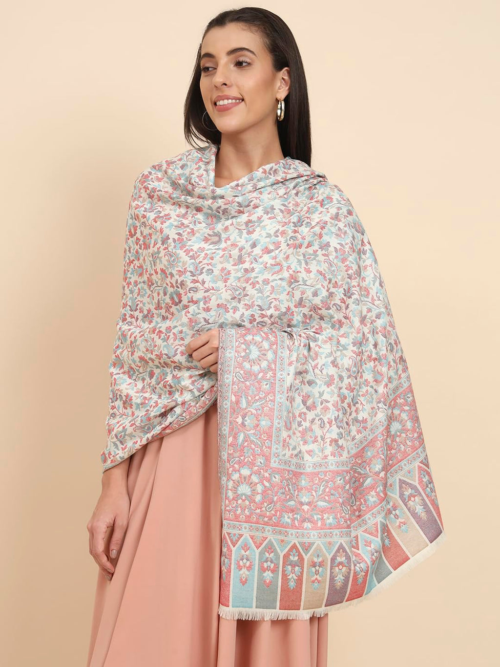 Pashmoda Women Dastaan Woven Design Jamawar Shawl (Size 101X203 CM)