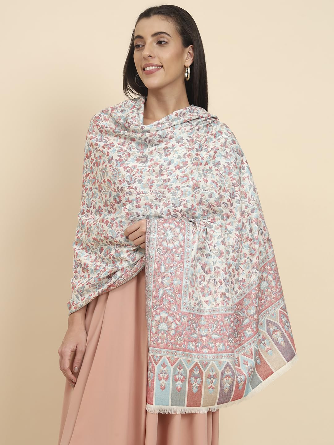 Pashmoda Women Dastaan Woven Design Jamawar Shawl (Size 101X203 CM)