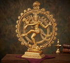 KridayKraft Metal Shiva Idol Natraj Statue for Home Decor,Gold Plated Dancing Shiva Natraja/Natrajan (Mahakal Murti) Showpiece Figurine Murti Deccoration & Gifts Article...