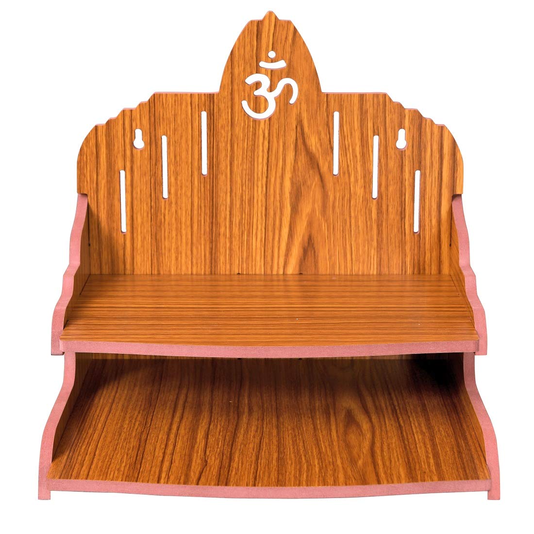 MS Enterprises Wooden Beautiful Plywood Mandir Pooja Room Home Decor Office OR Home Temple Wall Hanging Product (RED D)
