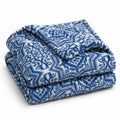 Rubru Leo Flannel AC Blanket | Ultra-Soft Lightweight Blanket for Year-Round Use | Warm, Cozy and Machine Washable, Blue Heritage, Double Kafalo