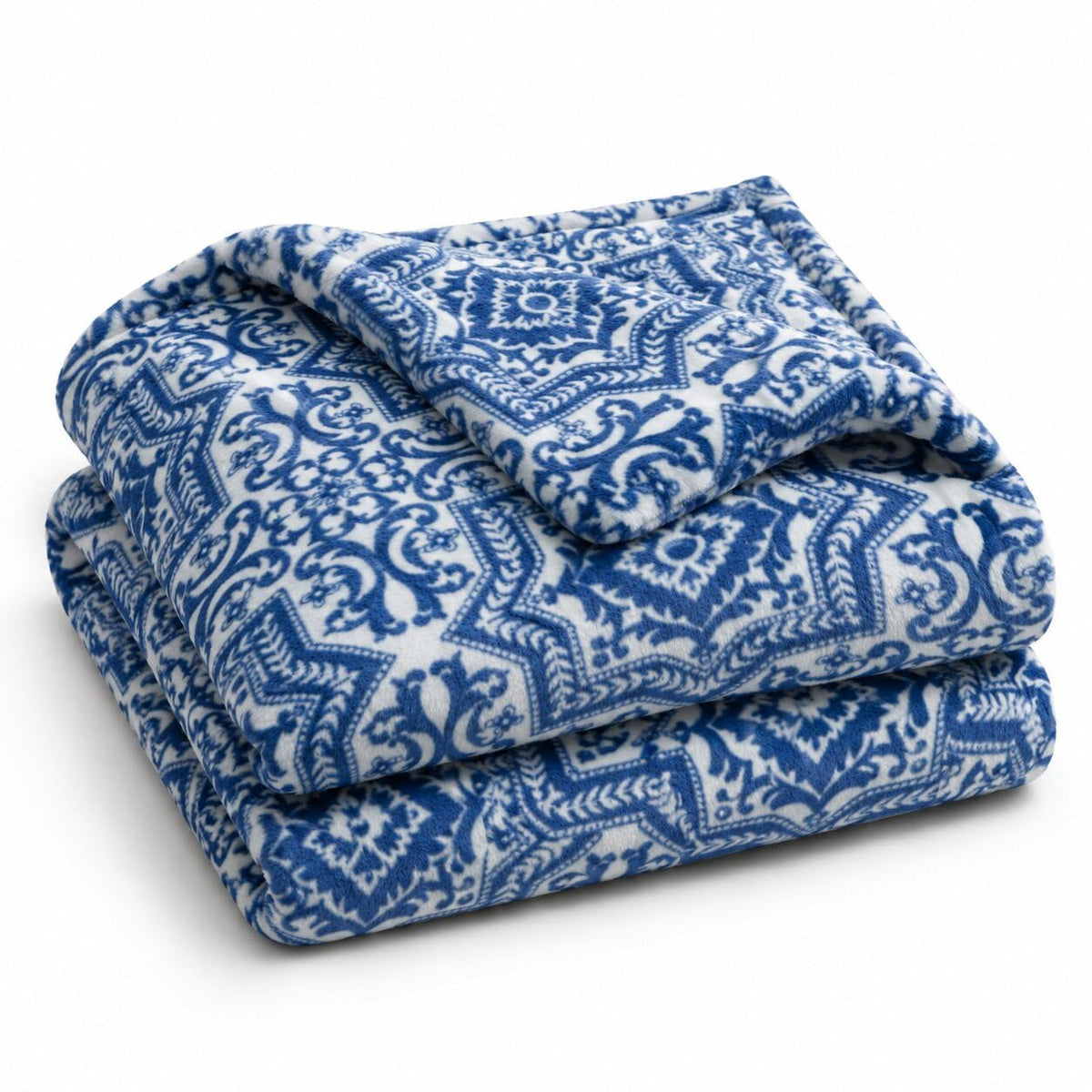 Rubru Leo Flannel AC Blanket | Ultra-Soft Lightweight Blanket for Year-Round Use | Warm, Cozy and Machine Washable (Blue Heritage, Single) Kafalo
