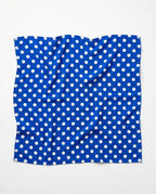 Grey Exim Blue Polka Dot Bandana for Women, Polyester Head Scarf, Stole for Ladies, 50x50 CM, Trendy Neck Scarf