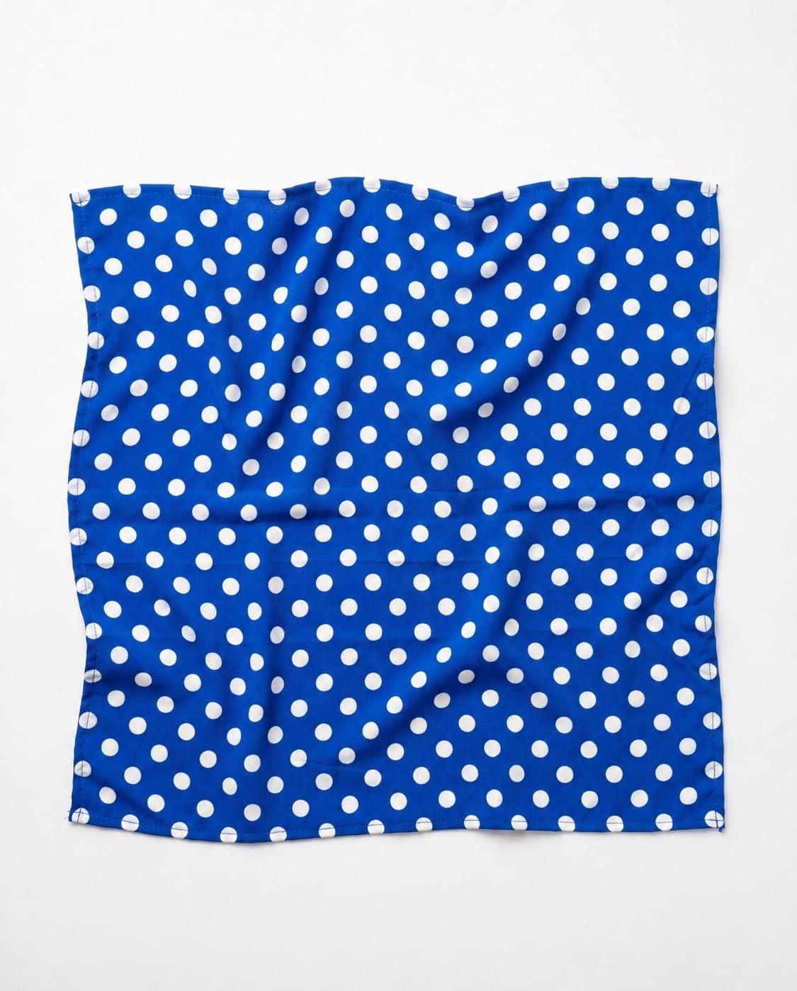 Grey Exim Blue Polka Dot Bandana for Women, Polyester Head Scarf, Stole for Ladies, 50x50 CM, Trendy Neck Scarf