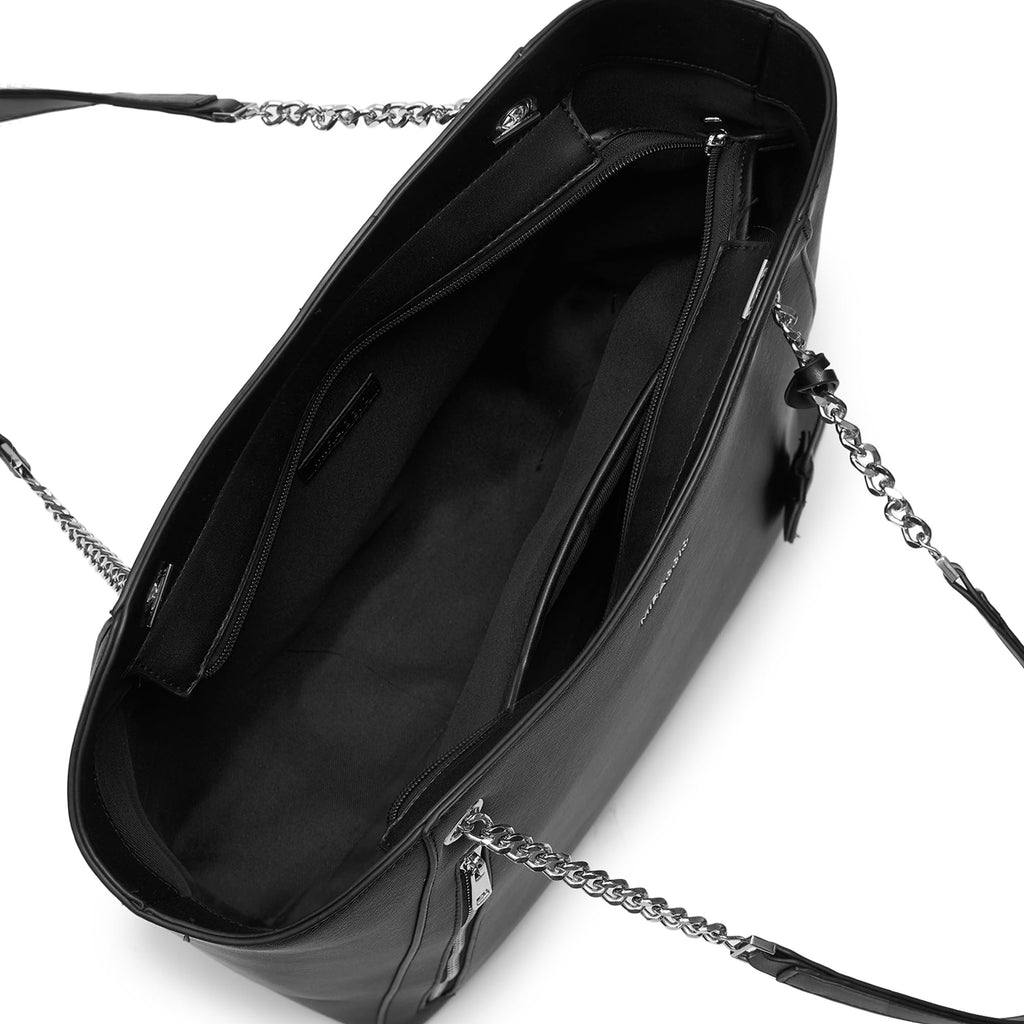 Miraggio Dakota Solid Structured Tote Bag for Women | For Office Use, Work | Fits Upto 16 Laptop | Stylish Handbag For Women (Black)