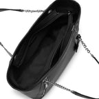 Miraggio Dakota Solid Structured Tote Bag for Women | For Office Use, Work | Fits Upto 16 Laptop | Stylish Handbag For Women (Black)