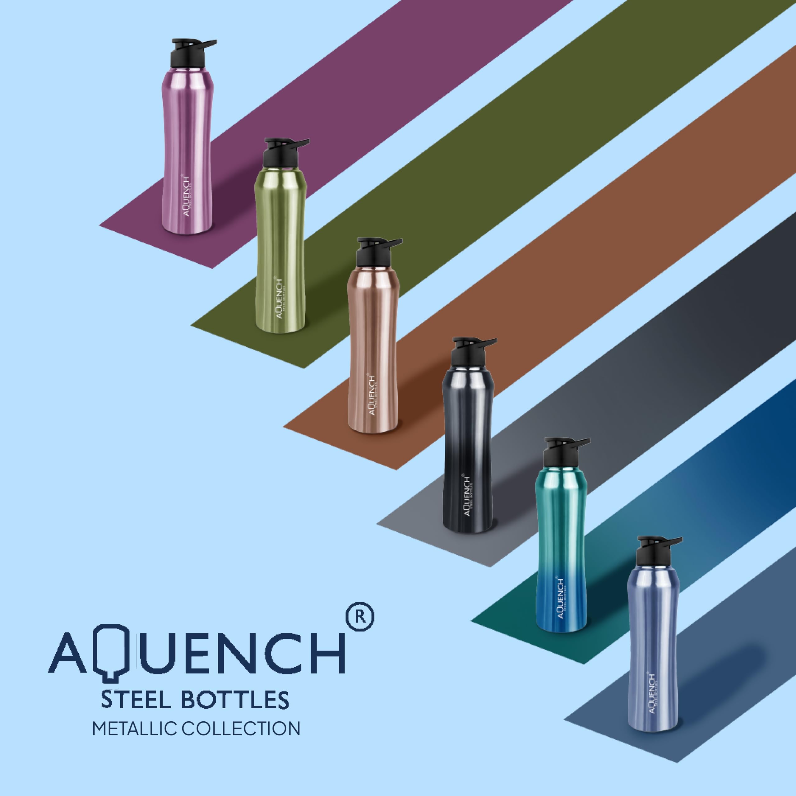 Aquench Stainless Steel Water Bottle, 1 Litre Capacity,Gym, Office, Boys, Girls, Men, Women, Kids, Fridge 1Ltr - 1000 ml, Leak-proof Sipper Cap (Pack of 1, Copper)