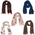 SAHIL SCARF Premium Multicolor Scarf Lightweight & Comfortable for All Seasons Combo of 5 (180x55cm)