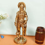 ARTVARKO Brass Hanuman Statue Idol Bajrangbali Bhagwan Sankat Mochan Standing Murti for Home Office Entrance Décor Temple Mandir Puja Gift 10 Inch.